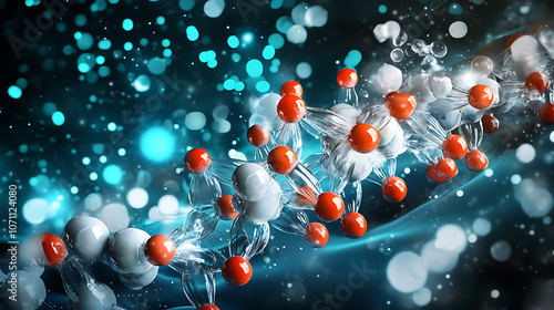 Digital 3D artwork illustrating components of targeted protein degrader drug technologies photo