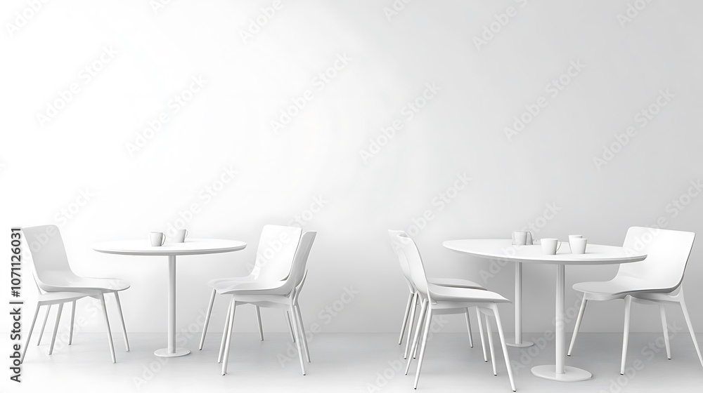 a set of realistic trade show chairs and tables, or a white blank stand booth for a corporate exhibition a set of realistic trade show chairs and tables, or a white blank stand booth for a corporate exhibition