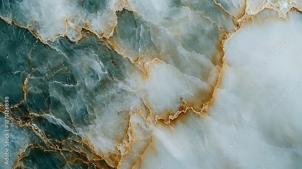 Fototapeta premium marble onyx a combination of white, brown and dark green with beautiful veins, texture background