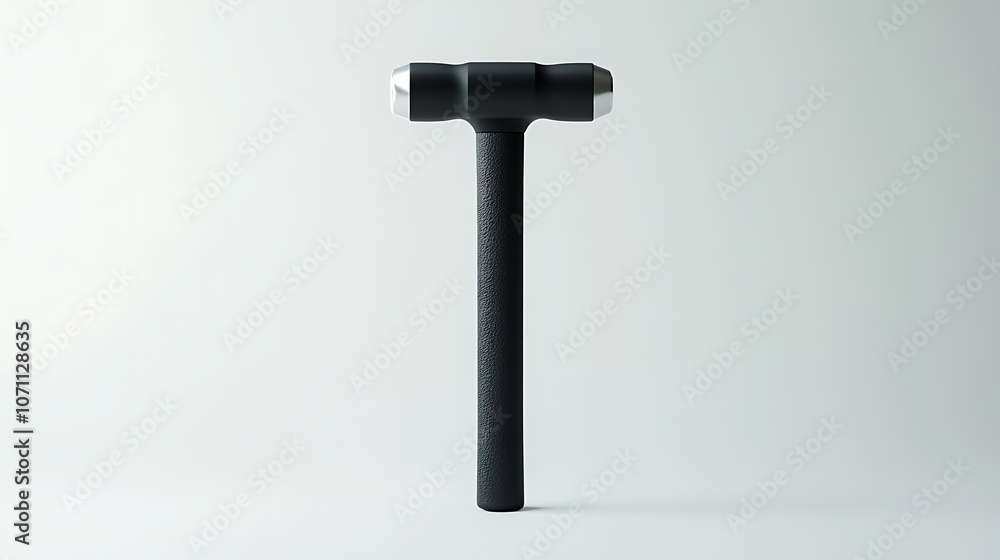 sturdy hammer with black rubber handle isolated on white background product photography sturdy hammer with black rubber handle isolated on white background product photography