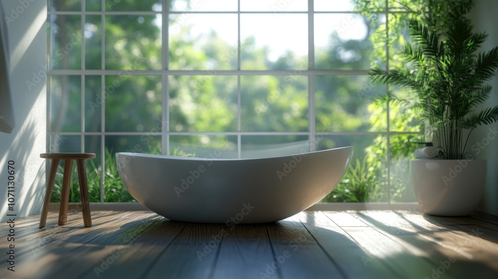 Fototapeta premium Contemporary Bathroom with a View