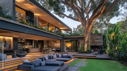 Wallpaper Mural Modern Outdoor Living Space with Stylish Architecture Torontodigital.ca