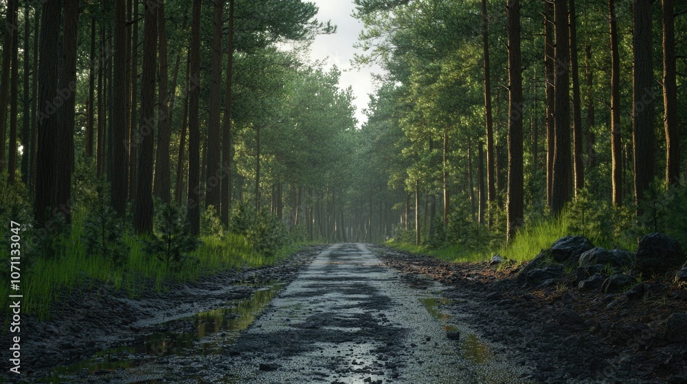 Naklejka premium Serene Forest Path