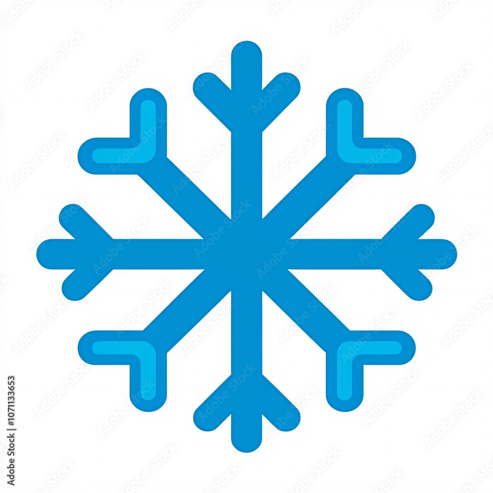 A blue snowflake symbol, representing cold weather, winter themes, and festive seasons, designed with a modern and simplistic aesthetic. A blue snowflake symbol, representing cold weather, winter themes, and festive seasons, designed with a modern and simplistic aesthetic.