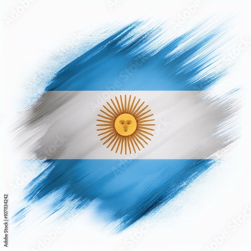 Argentina Abstract National Flag Brush Stock Design 
