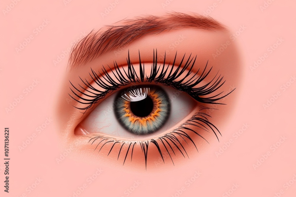 Minimalist icon of an eye in soft pastel colors, with clean lines and a modern look Minimalist icon of an eye in soft pastel colors, with clean lines and a modern look