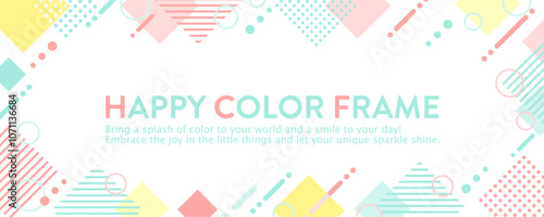 ポップな背景素材（フレーム　メンフィス　バナー　タイトル　見出し）	