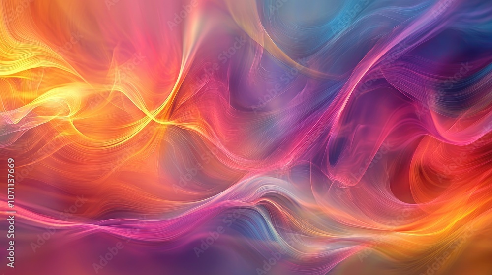 Abstract background with flowing, colorful waves. Abstract background with flowing, colorful waves.