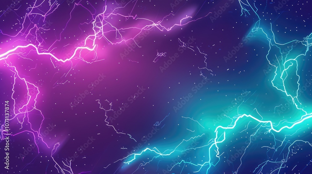 Abstract background with neon lightning bolts in pink and blue. Abstract background with neon lightning bolts in pink and blue.