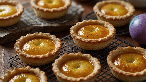 Custard tarts with flaky crust, popular during Easter festivities in Portugal and Portuguese-speaking regions