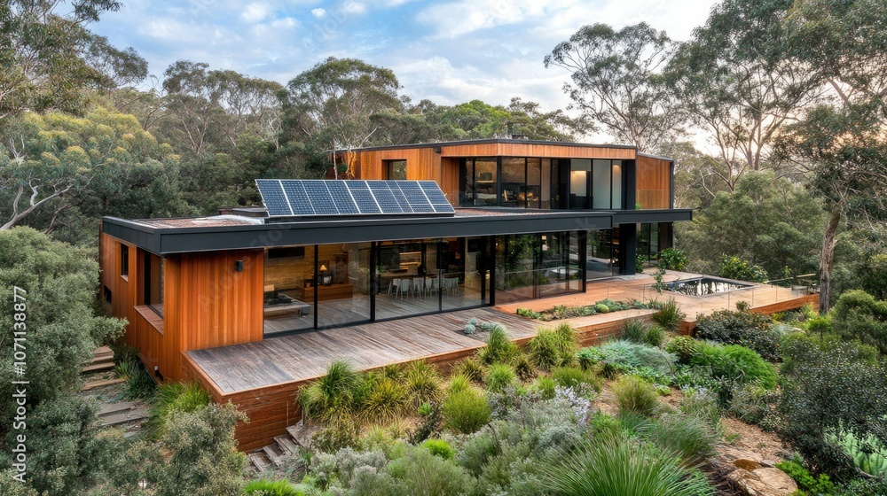 Modern Eco-Friendly House Surrounded by Nature Modern Eco-Friendly House Surrounded by Nature