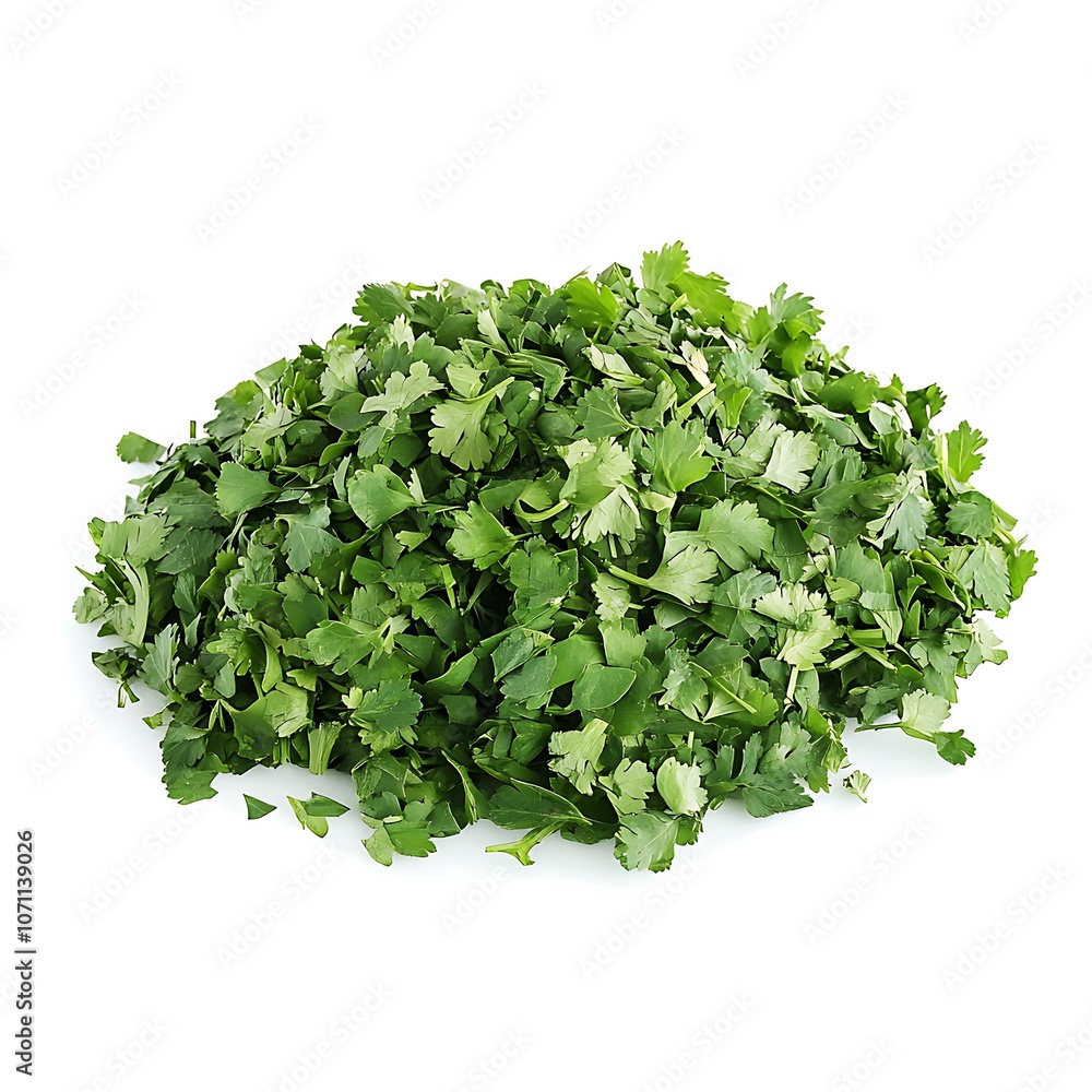 Coriander Leaves isolated on white background, close up Coriander Leaves isolated on white background, close up
