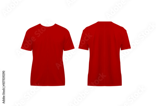 3D Red Tshirt mockup vector