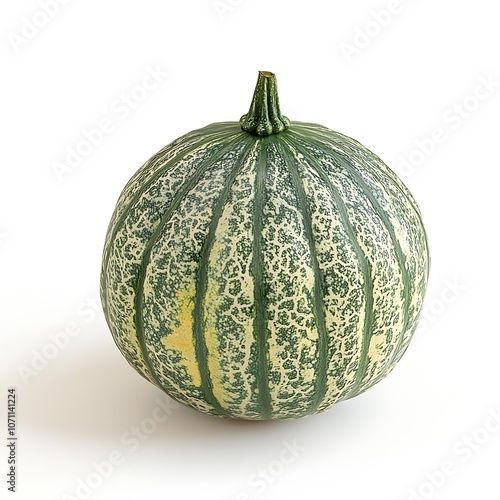 Crenshaw Melon isolated on white background, close up photo