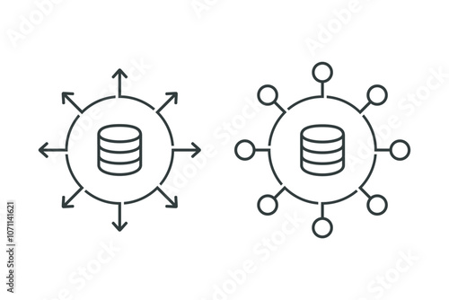 Data server aggregation. Illustration vector