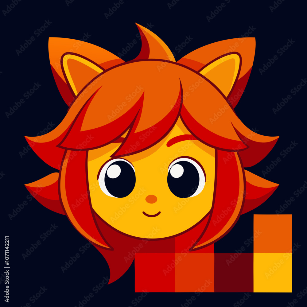 Obraz premium anime style girl sticker with cat ears