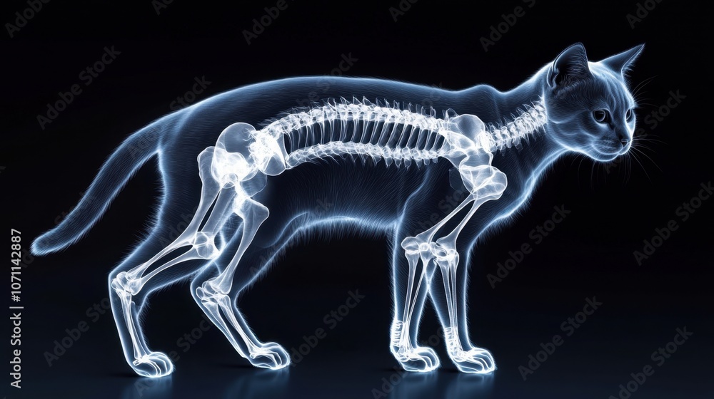 X-ray of a Cat Revealing Internal Anatomy X-ray of a Cat Revealing Internal Anatomy