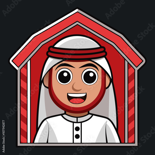 Religious muslim man praying inside the mosque