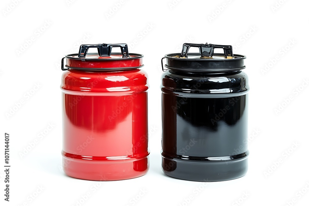 Diesel and Gasoline isolated on white background close up Diesel and Gasoline isolated on white background close up