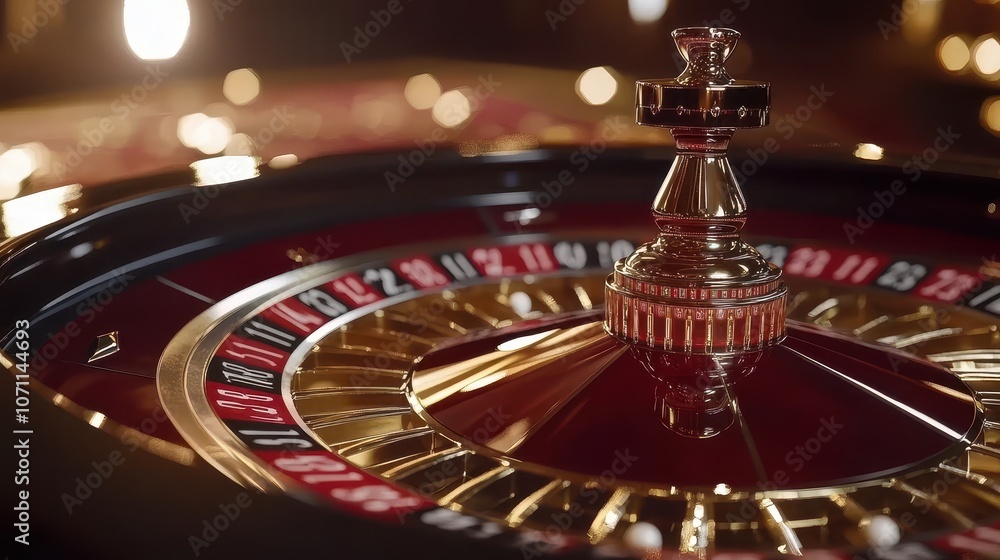 Winning Moment at a Roulette Wheel Close-Up Winning Moment at a Roulette Wheel Close-Up