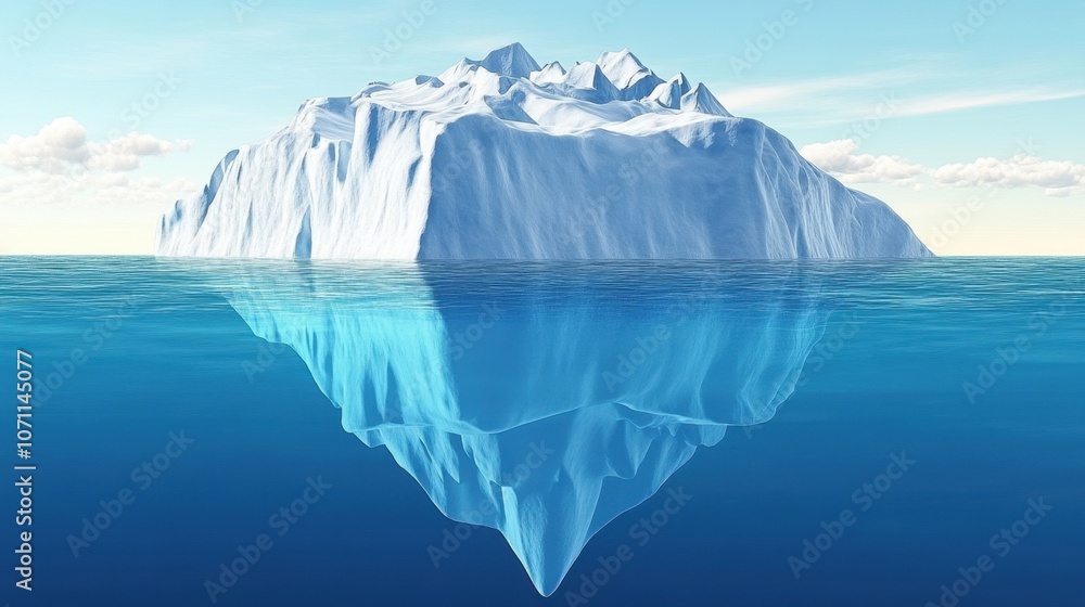 Majestic Iceberg Floating in Crystal Clear Water Majestic Iceberg Floating in Crystal Clear Water