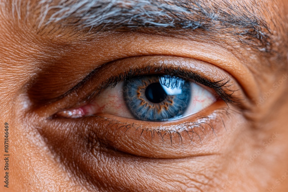 Close-up of an eye with deep wrinkles around it, capturing a lifetime of experience and character Close-up of an eye with deep wrinkles around it, capturing a lifetime of experience and character