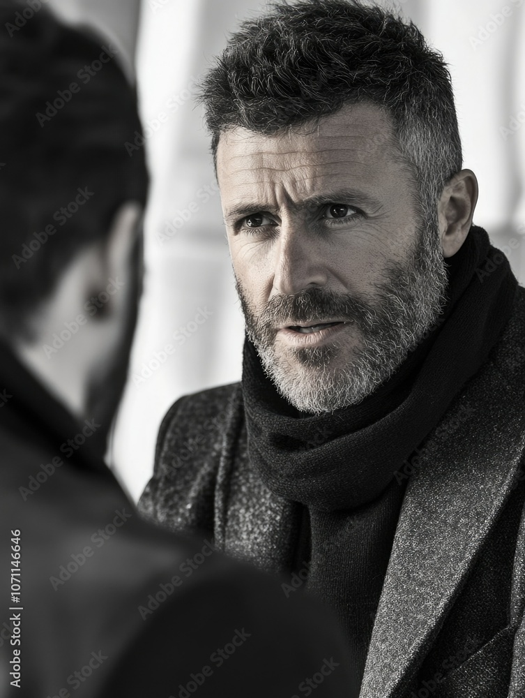 Determined Man with a Neck Scarf Determined Man with a Neck Scarf