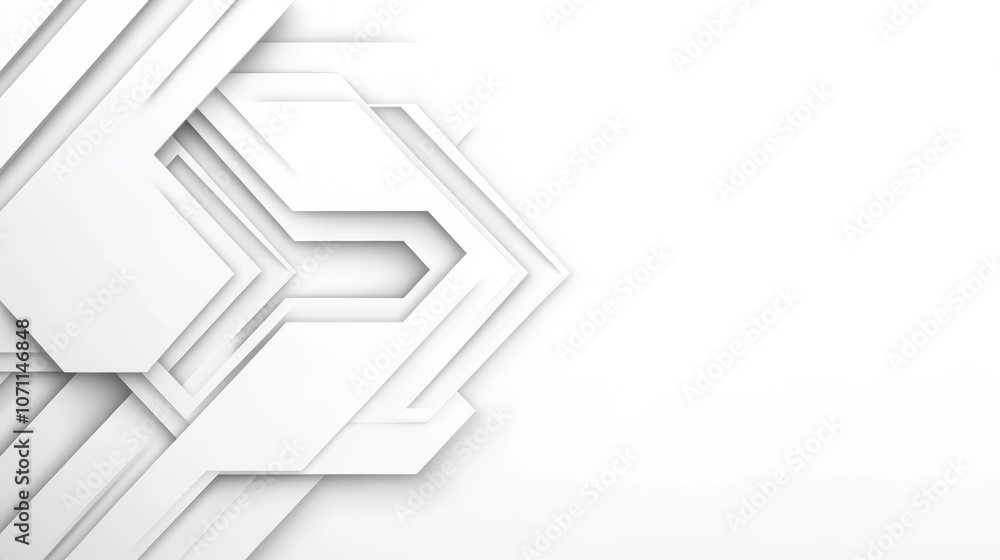 White geometric background with 3d shapes, a modern and minimalist abstract design White geometric background with 3d shapes, a modern and minimalist abstract design