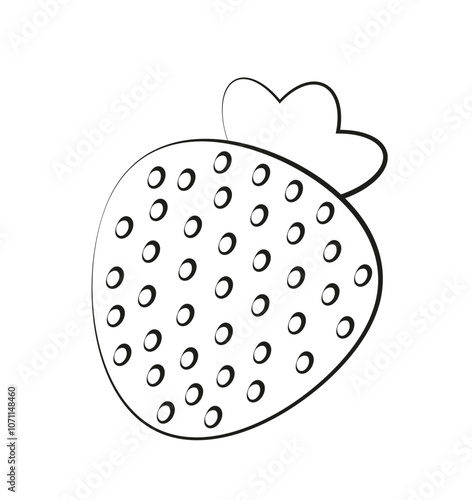 Strawberry icon. Fresh and juicy berry. Natural and organic fresh product. Proper diet and nutrition. Graphic element for website. Linear vector illustration