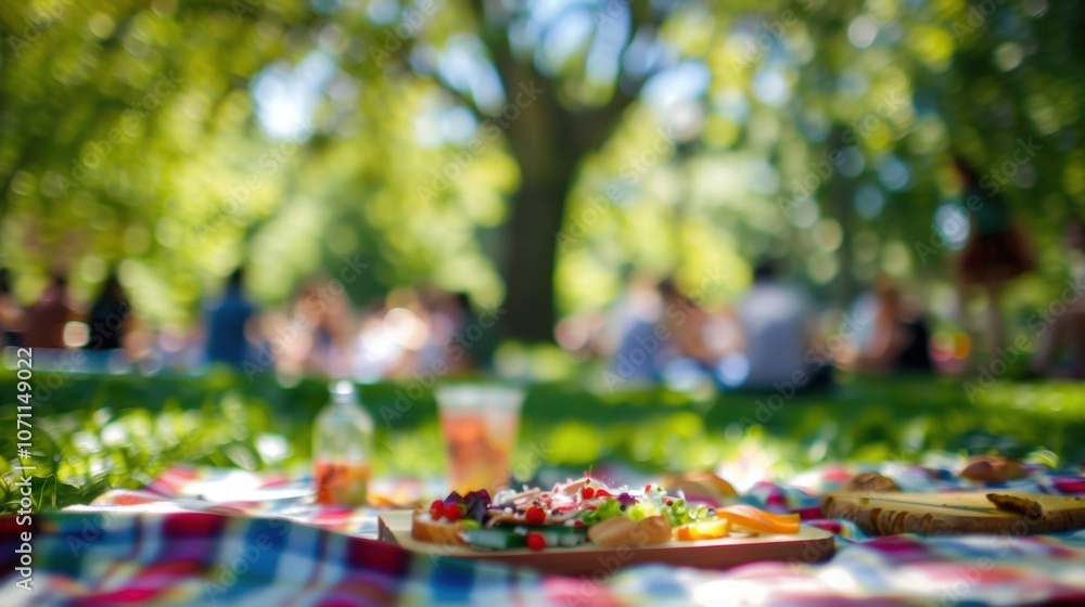 The joyful blur of a park picnic with people of all ages savoring the simple of sharing a meal outdoors. The joyful blur of a park picnic with people of all ages savoring the simple of sharing a meal outdoors.