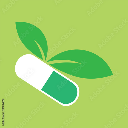 green pills on green background