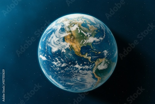 Fototapeta Naklejka Na Ścianę i Meble -  Watercolor painting of Earth with soft blues and greens, capturing the beauty of our planet in gentle tones