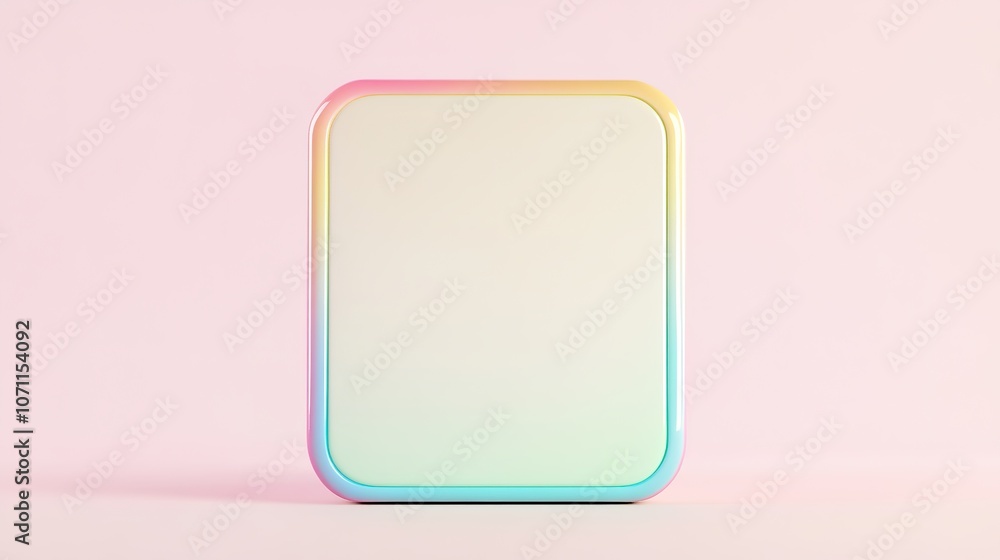 A 3D rendering of a beautiful and colorful square info icon with vibrant hues, set against a clean white background. The icon is designed with smooth, modern edges and glowing accents, A 3D rendering of a beautiful and colorful square info icon with vibrant hues, set against a clean white background. The icon is designed with smooth, modern edges and glowing accents,