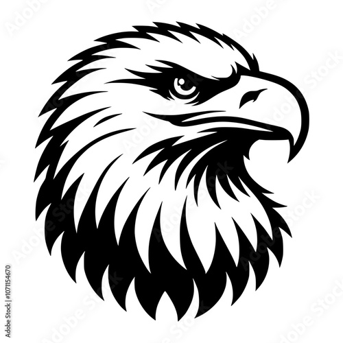 Majestic Side View Bald Eagle Head SVG Art with High-Quality Vector Lines