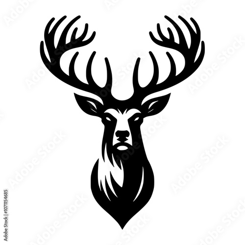 deer head with antlers simple vector illustration svg