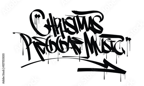 CHRISTMAS REGGAE MUSIC graffiti tag style design