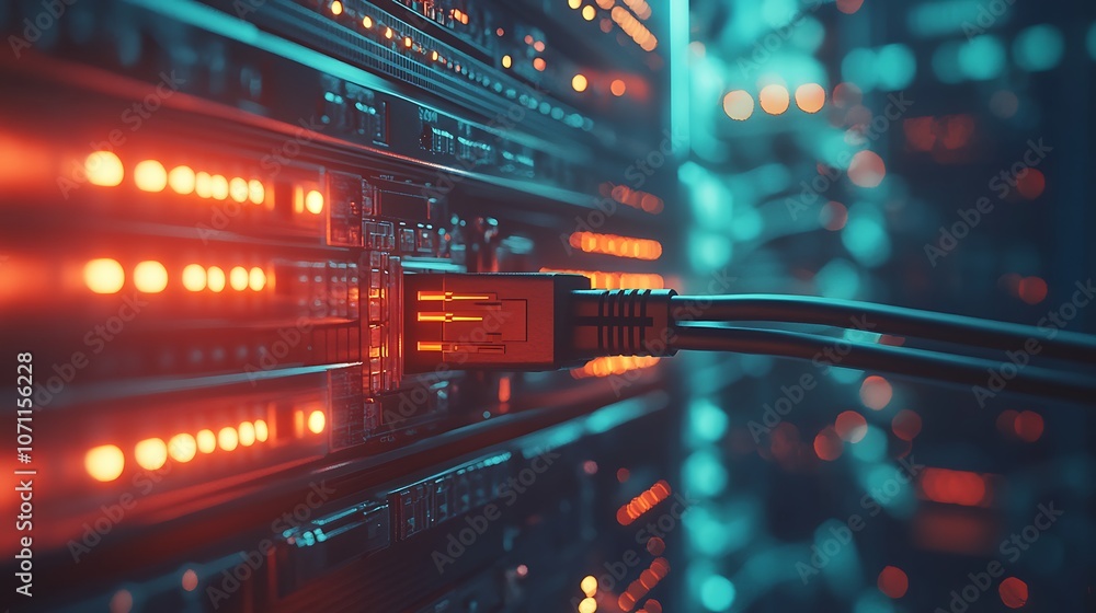 Naklejka premium Connect cables to enhance network performance