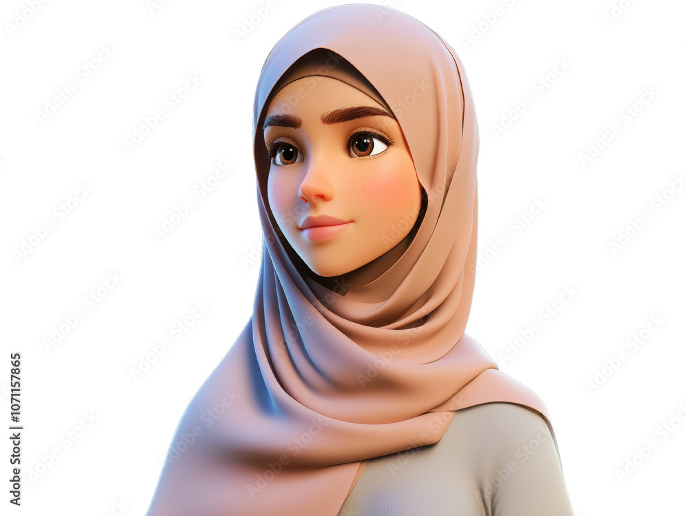 young woman wearing hijab, isolated on a white background, transparent background. young woman wearing hijab, isolated on a white background, transparent background.