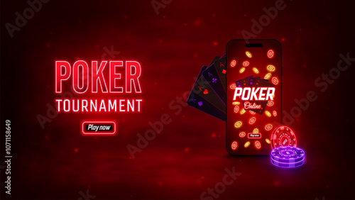 Foto Poker tournament glowing banner