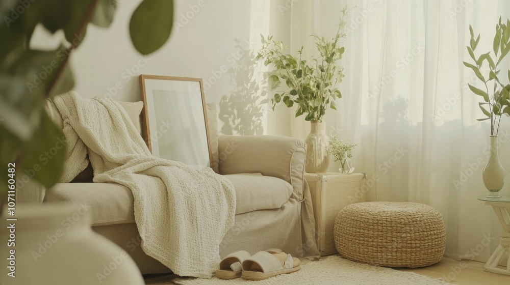 Fototapeta premium Bright and Cozy Living Room
