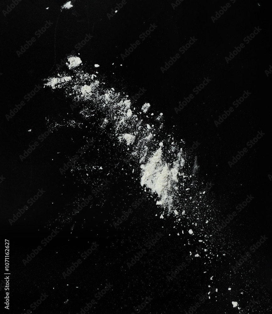 White snow falling down on black background White snow falling down on black background