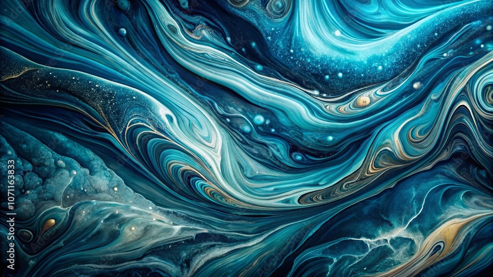 A Symphony of Swirling Hues, Interwoven with Glittering Specks of Gold, Evoking a Serene and Cosmic Dance A Symphony of Swirling Hues, Interwoven with Glittering Specks of Gold, Evoking a Serene and Cosmic Dance