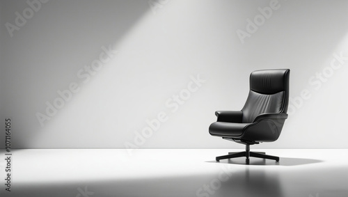 AI generative. Single chair of minimal design with minimalist white background, illustration for advertisment. 9