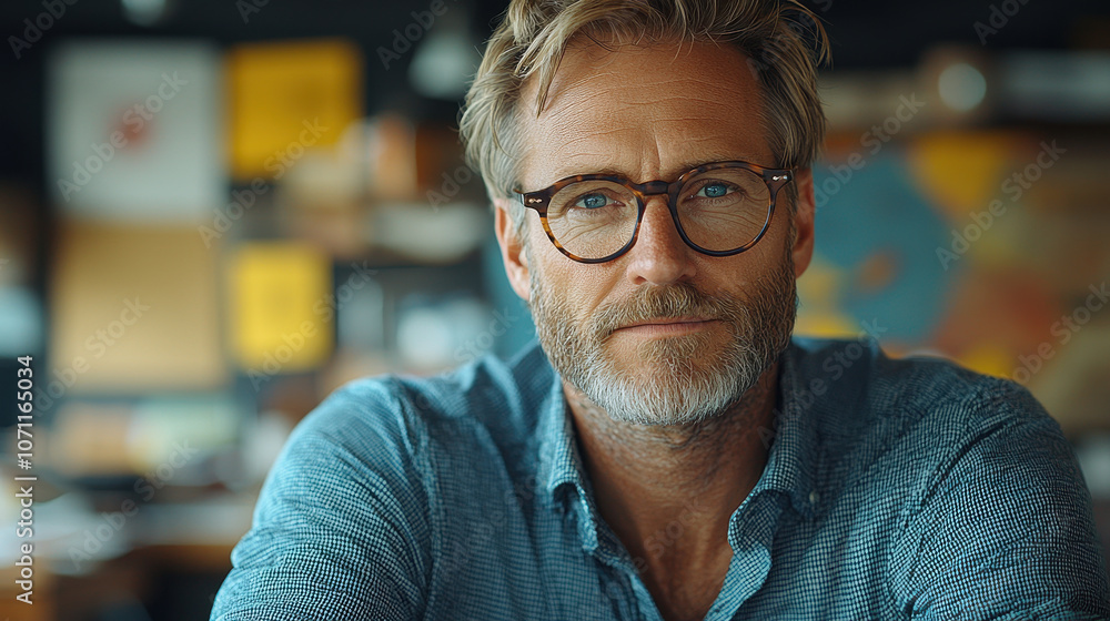 thoughtful man with glasses in cozy cafe setting, enjoying moment thoughtful man with glasses in cozy cafe setting, enjoying moment