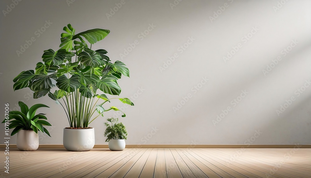 Interior background with plant 3d rendering Interior background with plant 3d rendering