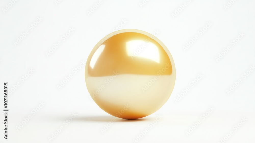 3D illustration of a gold pearl, polished and glossy, isolated on a bright white background. 3D illustration of a gold pearl, polished and glossy, isolated on a bright white background.