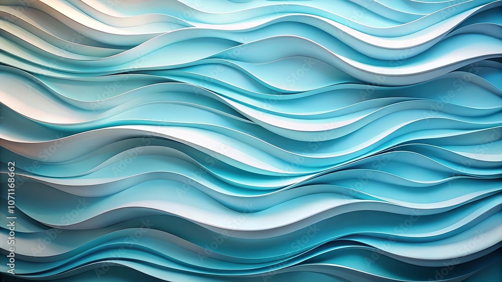Abstract Curving Pattern of Interwoven Blue and White Waves Abstract Curving Pattern of Interwoven Blue and White Waves