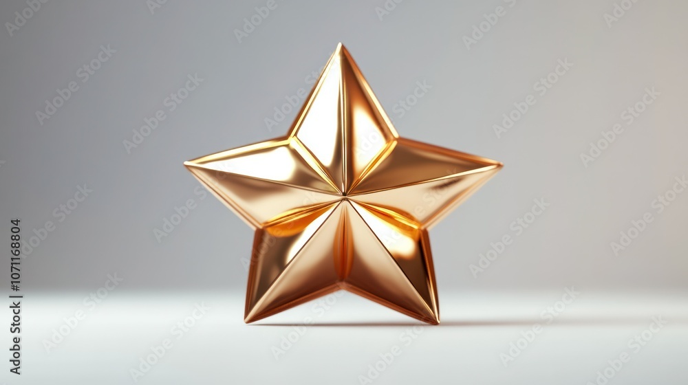 3D render of a metallic gold star, highly polished, centered on a clean white background. 3D render of a metallic gold star, highly polished, centered on a clean white background.