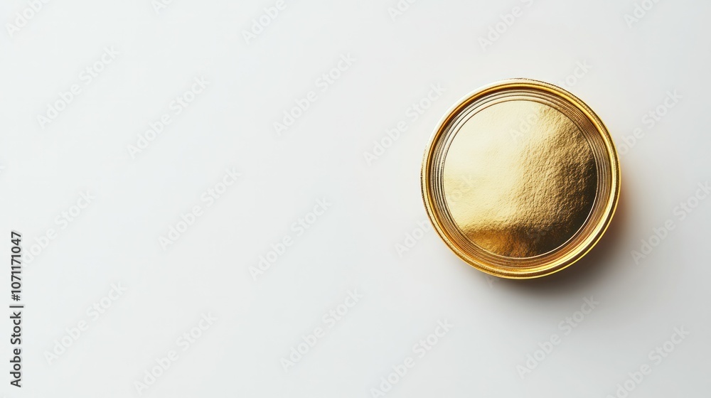 Gold coin symbol in 3D, polished and shining, showing a top-down view with a clean white backdrop. Gold coin symbol in 3D, polished and shining, showing a top-down view with a clean white backdrop.