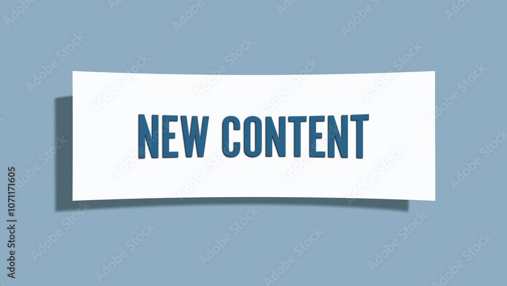New Content. A card isolated on blue background. New Content. A card isolated on blue background.